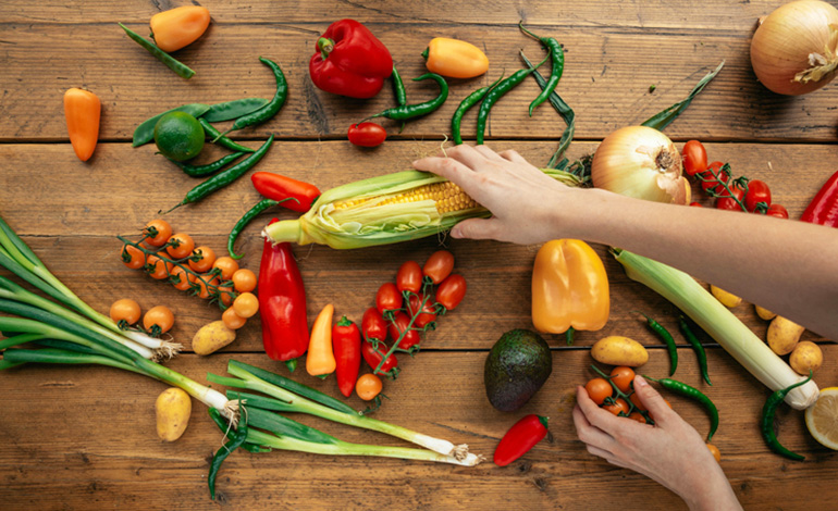 Selecting corn among health vegetables