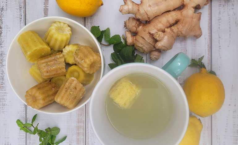 liver bomb - mug of lemon, mint, ginger