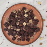 plate full of homemade raw dark chocolates